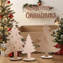 Axyaa Wooden Christmas Tree Ornaments Set, Bohemian Winter Decor, Rustic Home Decoration