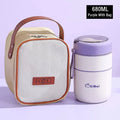 Axyaa Double-Layer Stainless Steel Thermal Lunch Box with Spoon and Bag