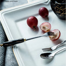 Axya Swan Ceramic Storage Fruit Fork Set, Stainless Steel Dessert Stick Tableware