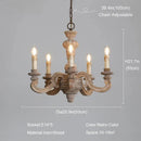 Axyaa Roman Pillar Chandeliers Wooden Carved Hanging Lights Vintage Elegant Pendant Light