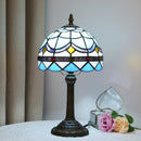 Axyaa Baroque Style Stained Glass Table Lamp Vintage Desk Small Bedside Bedroom Office Reading