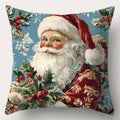 Axyaa Christmas Pillowcase with Retro Santa Claus Snowman Print