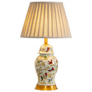 Axyaa Chinese Flower Bird Ceramic Table Lamp Modern Retro Warm Bedside Lamp