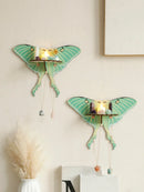 Axyaa Green Butterfly Crystal Wall Shelf - Elegant Home Decor & Storage Solution