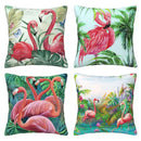 Axyaa Tropical Paradise Flamingos Pillow Covers - Sofa Bedroom Car Cushion Cover