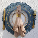 Axyaa Round Pink Placemats Set for Dining and Events