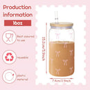Axyaa Pink Bow Plastic Water Cup with Bamboo Lid & Straw