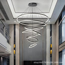 Axyaa High Ceiling Chandelier Staircase LED Circles Indoor Luxury House Lighting