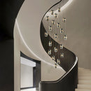 Axyaa Modern Spiral Staircase Pendant Light Crystal Restaurant Creative Minimalist
