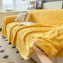 Axyaa Coral Fleece Sofa Blanket - Warm & Soft Blanket for 1-4 Seat Couch