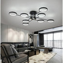 Axyaa Black Circles LED Chandelier with Remote Control for Living Room and Bedroom