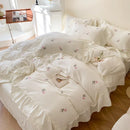 Axyaa Rose Embroidered Princess Duvet Set - 3pcs (1*Duvet + 2*Pillowcase)