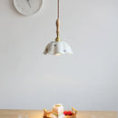 Axyaa Butterfly Ceramic LED Pendant Lamp with Wooden Handle Copper Socket
