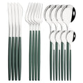 Axyaa 16-Piece Stainless Steel Cutlery Set Dinnerware Flatware Kitchen Tableware