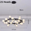 Axyaa Glass Ball LED Bubble Chandelier - Black Gold Pendant Lighting