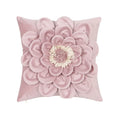 Axyaa Velvet Flower Cushion Cover in Yellow Blue White Pink, Handmade Luxury Pillowcase