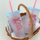 Axyaa Kawaii Water Bottle Tumbler with Straw and Lid - Cute Cold Drink Cup