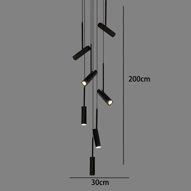 Axyaa Staircase Chandeliers Hanging Light Modern LED Pendant Lamps Indoor Living Room Lighting