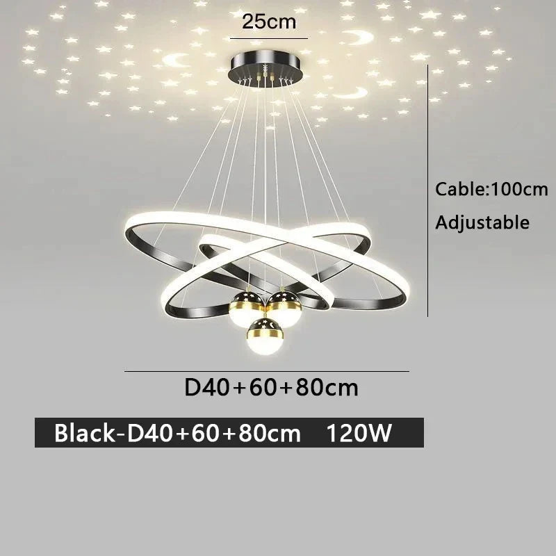 Axyaa Starry Sky LED Ceiling Chandelier: Modern Home Decoration Pendant Lights