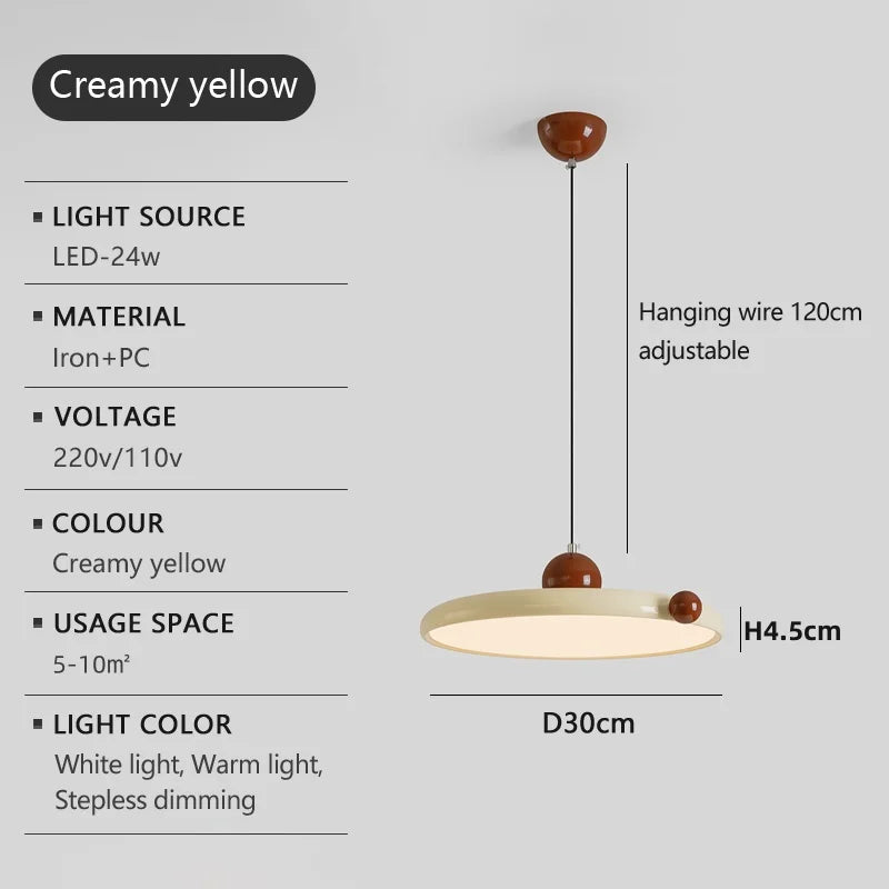 Axyaa Nordic LED Saucer Pendant Light for Kitchen Bar Living Room Decor