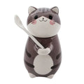 Axyaa Cat Ceramic Mug Set: Spoon, Lid, Hand-painted, Coffee, Tea, Novelty Gift