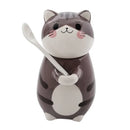 Axyaa Cat Ceramic Mug Set: Spoon, Lid, Hand-painted, Coffee, Tea, Novelty Gift