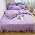 Axyaa European Simple Large Family Bedding Set with Quilt Cover, Pillow Cover, and Bed Sheet