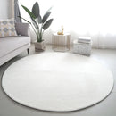 Red Coral Velvet Round Rug by Axyaa - Soft, Thick, Non-Slip Floor Mat for Living Room