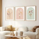 Watercolor Flower Canvas Wall Art Set by Axyaa - Modern, Bohemian, Chic Bedroom Decor