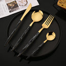 Axyaa Stainless Steel Cutlery Set with Wooden Handle Clamp