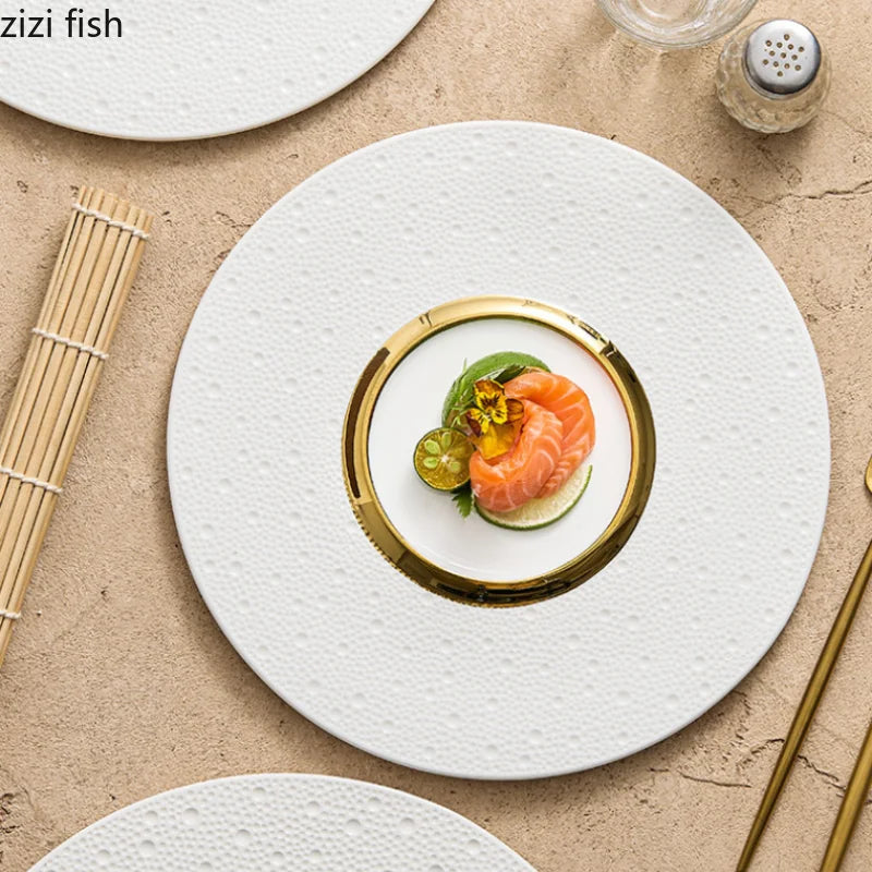 Axya Ceramic Dinner Plate Set Steak Sushi Sashimi Dish Restaurant Tableware
