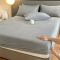 Axyaa Velvet Fitted Bed Sheet with Elastic Band - Winter Warm, Anti-Slip - All Sizes