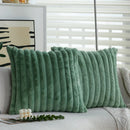 Axyaa Green Plush Faux Fur Nordic Cushion Cover 45x45cm Cozy Soft Romantic Home D��cor