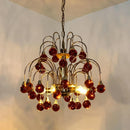 Axyaa Retro Purple Murano Style Droplet Chandelier for Living, Bedroom, Dining Room
