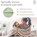 Axyaa Queen Size Luxury Cotton Blanket | Soft All-Season Herringbone Breathable Blanket