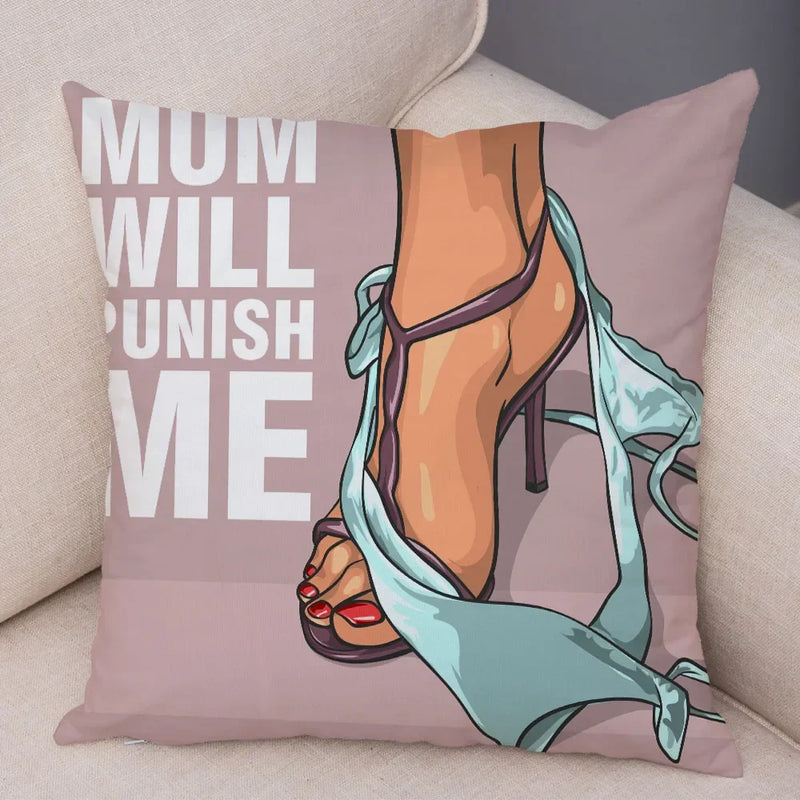 Axyaa Cartoon Lady Chest Decorative Pillowcase - Fashion Girl Design