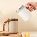 Axyaa Self-Stirring Stainless Steel Mug with Thermal Insulation and USB Rechargeability