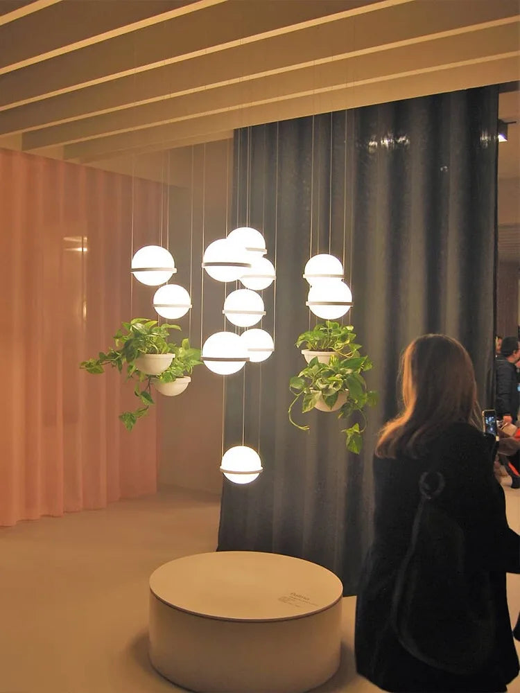 Axyaa Nordic Sky Garden Led Pendant Chandelier, DIY Flower Pot Hanging Light for Home Decor