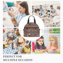 Axyaa Coffee Words Insulated Lunch Bag: Thermal Cooler Tote for School, Work, Picnic