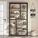 Axyaa 8-Tier Modern Wood Bookcase Shelving Unit