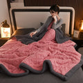 Axyaa Winter Plush Fleece Blanket - Cozy Sofa Quilt for Office and Home