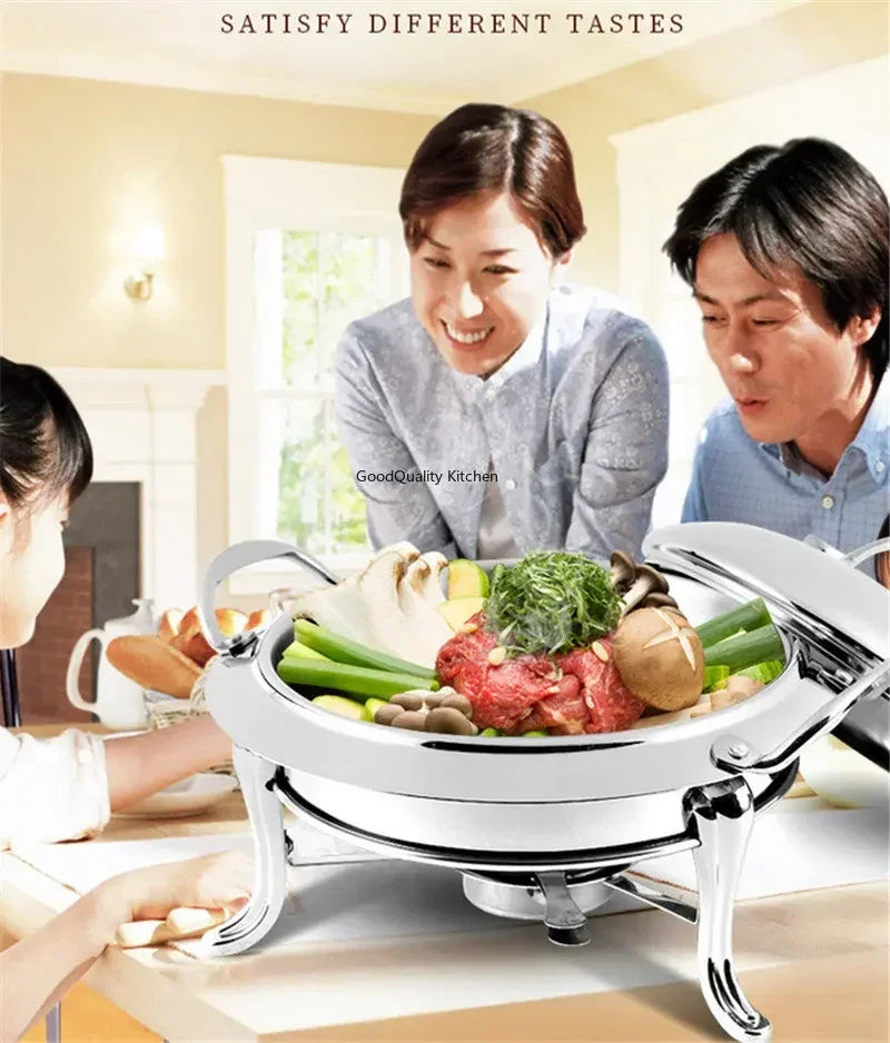Axya Stainless Steel Alcohol Pot Dry Gold Small Hotpot Wedding Chafing Dish