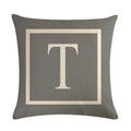 Axyaa Gray Alphabet Decorative Pillow Cover 45x45cm