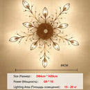 Axyaa Flower Leaf Crystal Chandelier Ceiling Light Gold/Black G9 Tricolor Lamp