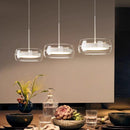 Axyaa Clear Glass 3-Light Pendant for Dining Room, Kitchen Island