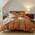 Axyaa Waffle Lyocell Cotton Queen Bedding Set: Soft, Breathable, Comfortable Duvet Cover