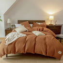 Axyaa Waffle Lyocell Cotton Queen Bedding Set: Soft, Breathable, Comfortable Duvet Cover