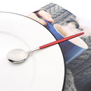 Axyaa Stainless Steel Red Silverware Set for Dining Table