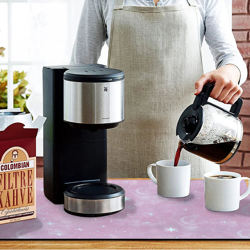 Axyaa Star Space Absorbent Mat: Antiskid, Quick Dry, Draining Coffee & Dish Drying Mat