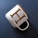 Axyaa Light Luxury Nordic Bone Couple Cup - Gold Relief Ceramic Mug